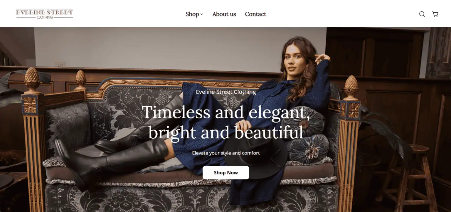 Evangeline Street Clothing website