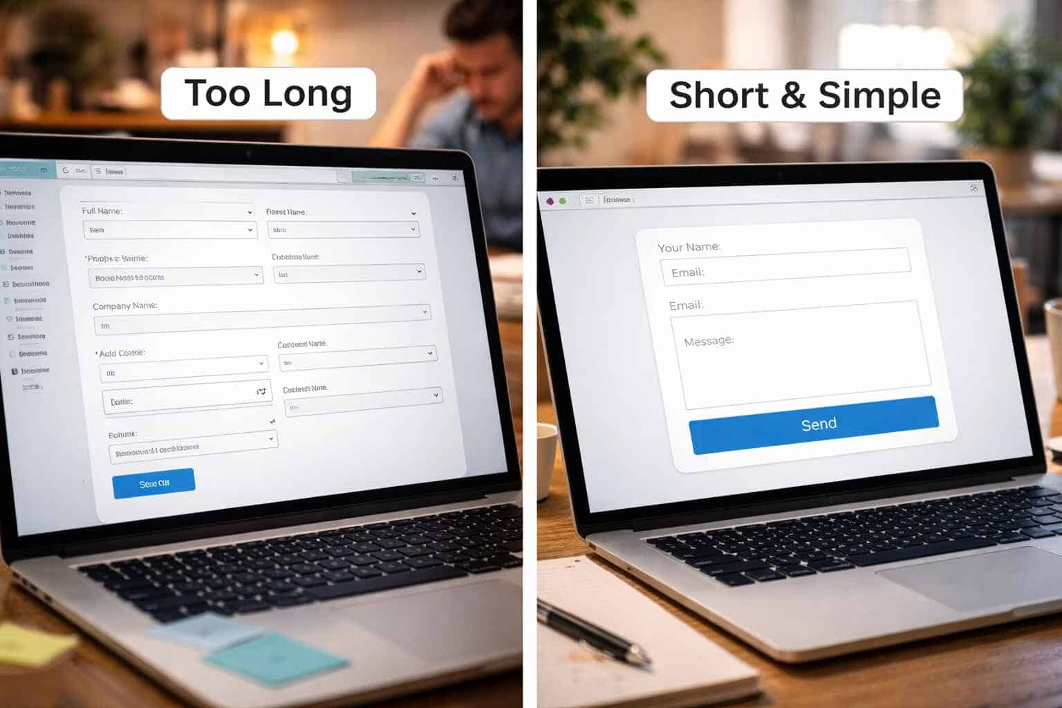 Simple forms convert leads for winnipeg small business websites. 
